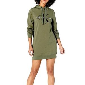 CALVIN KLEIN LOGO HOODIE DRESS